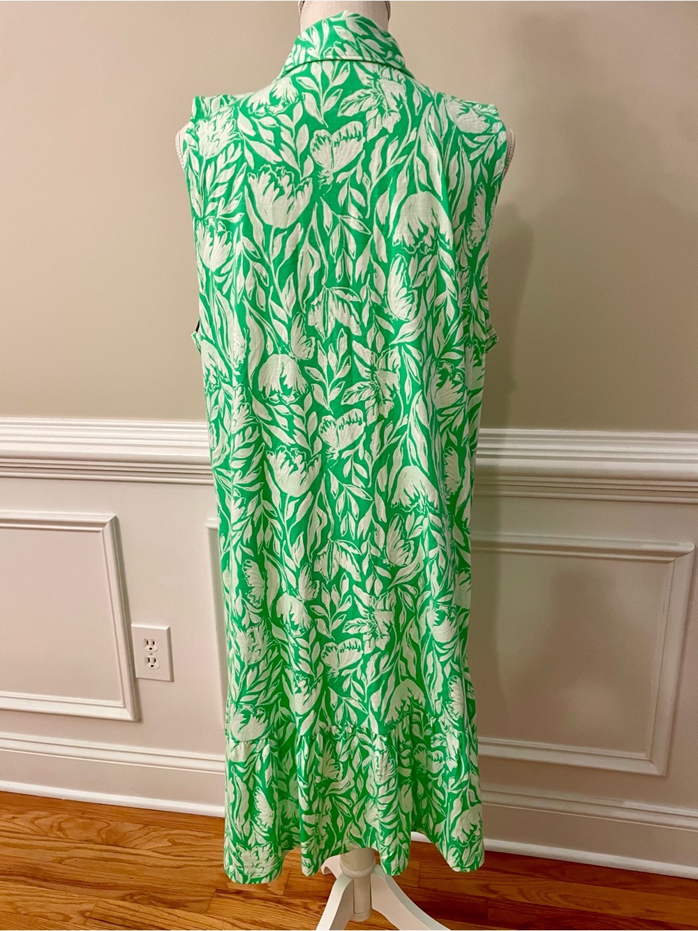 Lilly Pulitzer Riegan Fauna Green Tulip to Tango Cotton Sleeveless Dress Size XL - Picture 4 of 8